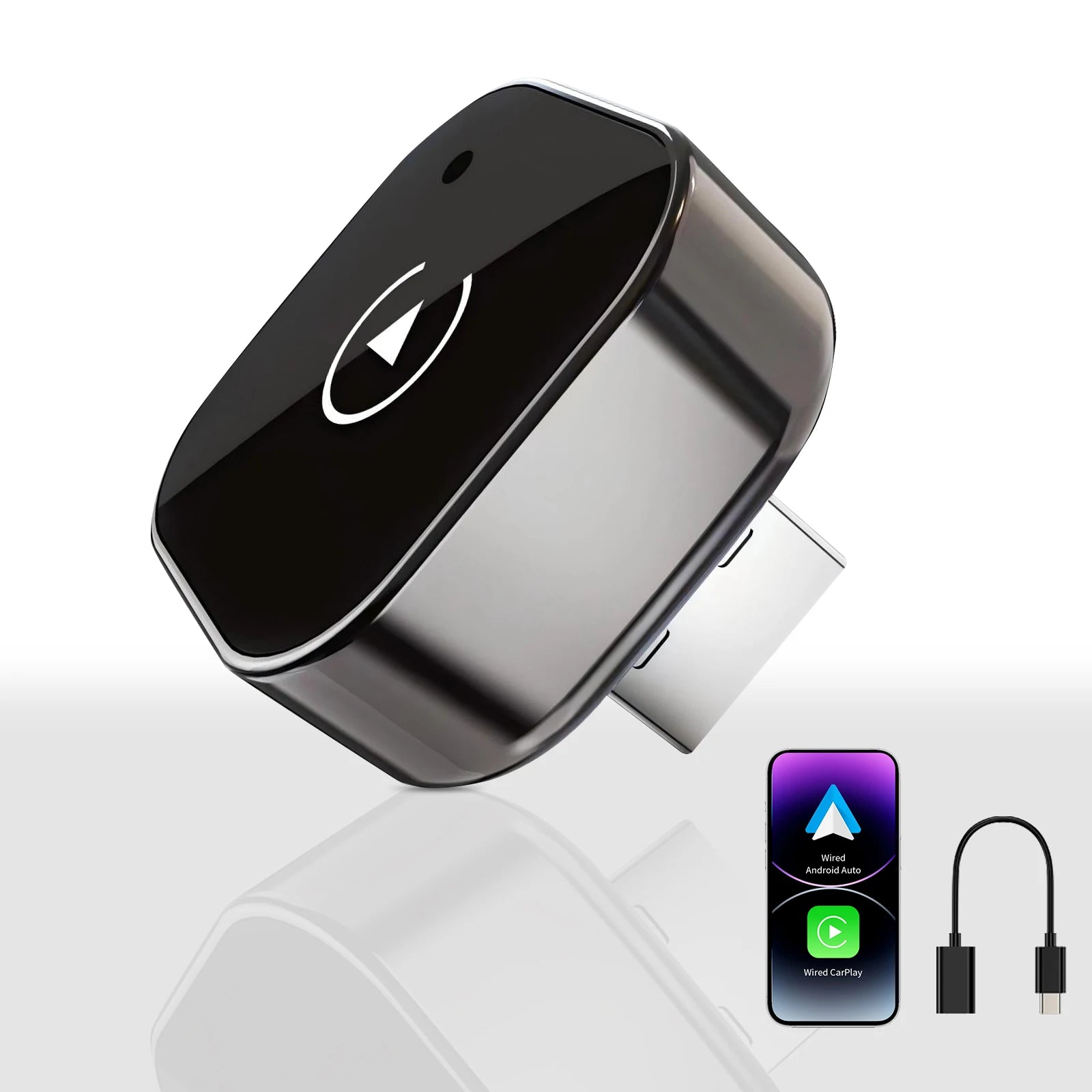 2 in 1 Wireless Carplay Adapter Android Auto Wireless Adapter, 5Ghz Wifi Type-C/Usb 
