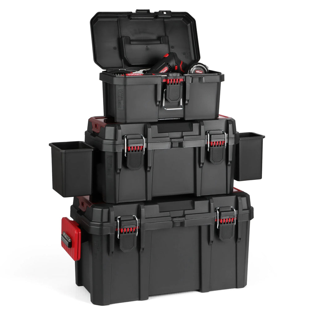 16-Inch Toolbox – Heavy-Duty Resin Storage with Padlock Security & Small Parts Organizer