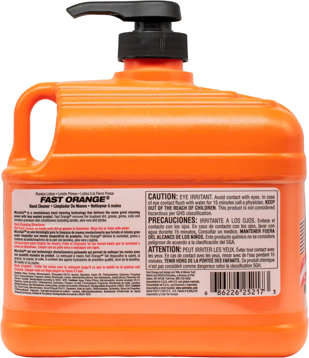 1/2 gallon Heavy Duty Hand Cleaner, Citrus Scent, Waterless Cleaner for Mechanics, Strong Grease Fighter