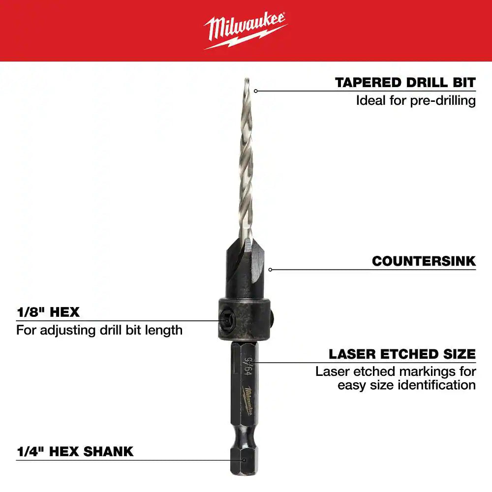 #10 Countersink 3/16 In. Wood Drill Bit