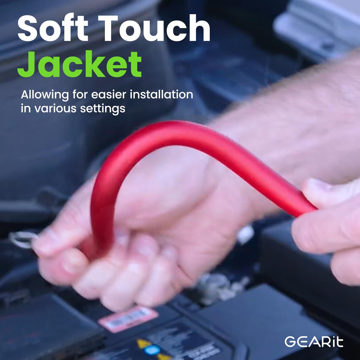 1/0 Gauge Wire (25Ft - Red Translucent) Copper Clad Aluminum CCA - Primary Automotive Wire Power/Ground, Battery Cable, Car Audio Speaker, RV Trailer, Amp, Electrical 0Ga AWG 25 Feet