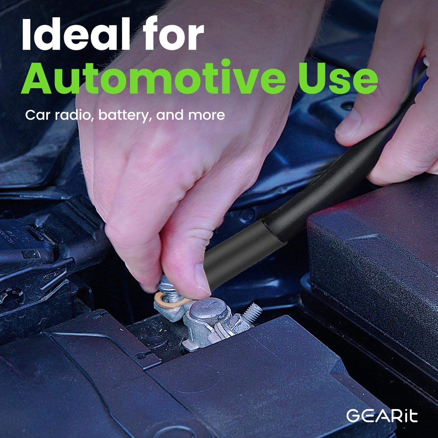 4 Gauge Wire for Automotive Power/Ground, Battery Cable, Car Audio, RV, Amp Wiring Kit, (25 Feet Each- Black/Red Translucent)