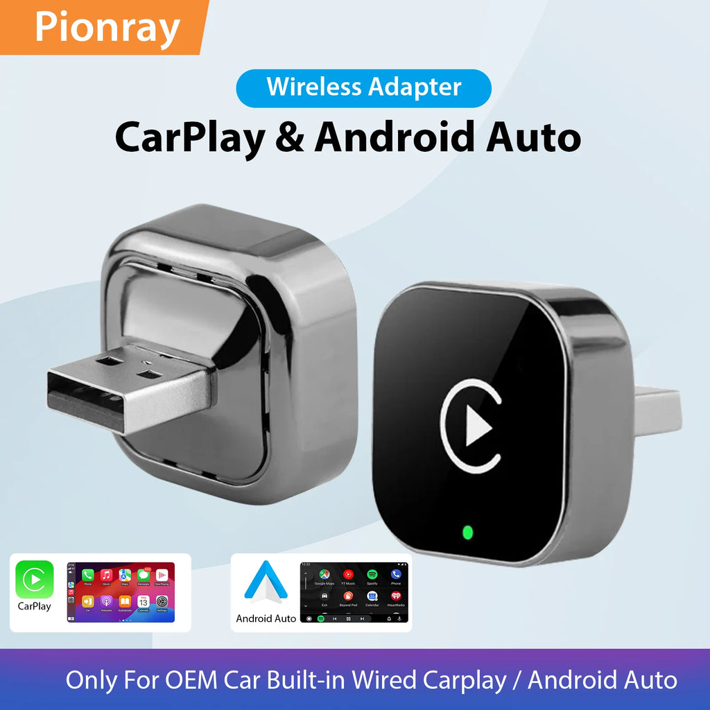 2 in 1 Wireless Carplay Adapter Android Auto Wireless Adapter, 5Ghz Wifi Type-C/Usb 